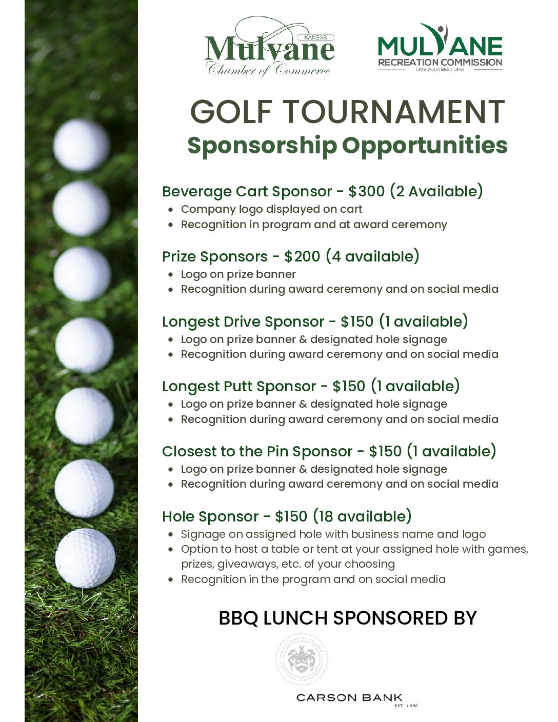 Mulvane ChamberGolf Sponsorships (1)